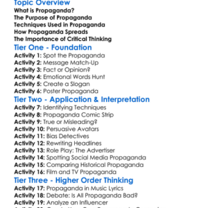 Understanding Propaganda Worksheet Activity Booklet