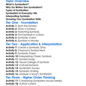 Understanding Symbolism Worksheet Activity Booklet