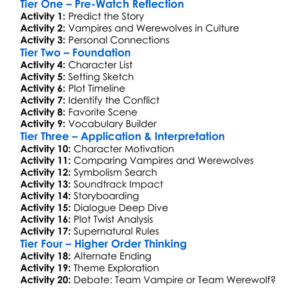 Underworld 2003 Worksheet Activity Booklet
