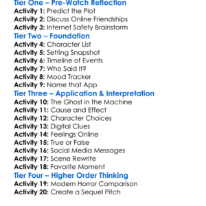 Unfriended 2014 Worksheet Activity Booklet