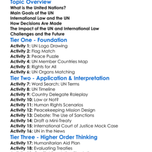 United Nations And International Law Worksheet Activity Booklet