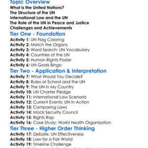 United Nations And The Law Worksheet Activity Booklet