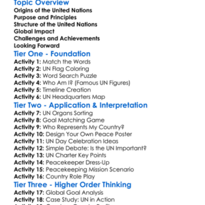 United Nations Formation And Goals Worksheet Activity Booklet