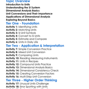 Units And Dimensional Analysis Worksheet Activity Booklet