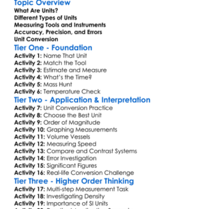 Units And Measurement Worksheet Activity Booklet