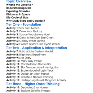 Universe Stars And Galaxies Worksheet Activity Booklet