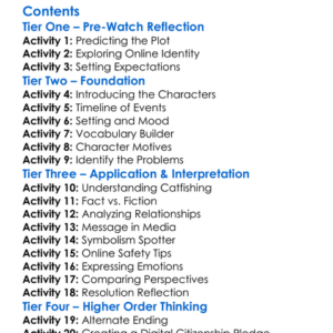 Unknown Number The High School Catfish 2025 Worksheet Activity Booklet