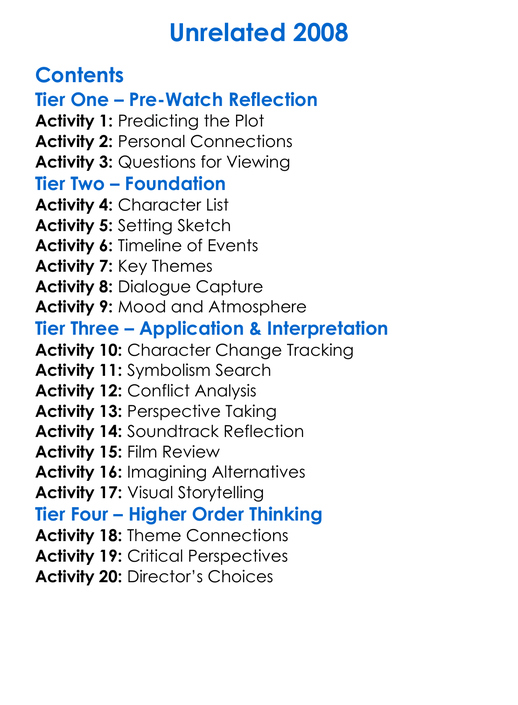 Unrelated 2008 Worksheet Activity Booklet