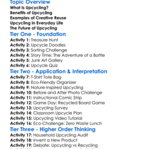 Upcycling And Creative Reuse Worksheet Activity Booklet