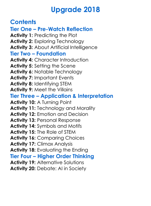 Upgrade 2018 Worksheet Activity Booklet