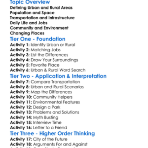 Urban And Rural Areas Worksheet Activity Booklet
