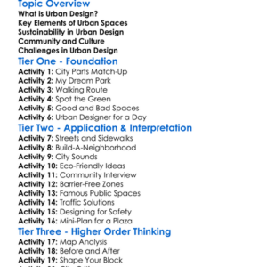 Urban Design Basics Worksheet Activity Booklet
