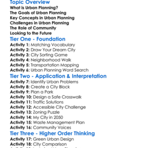 Urban Planning Concepts Worksheet Activity Booklet