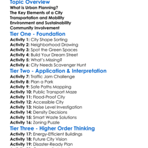 Urban Planning Fundamentals Worksheet Activity Booklet