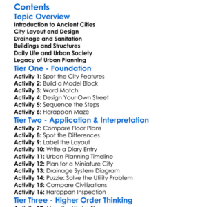 Urban Planning In Harappa And Mohenjo-Daro Worksheet Activity Booklet