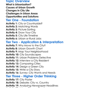 Urbanization And Changing City Life Worksheet Activity Booklet