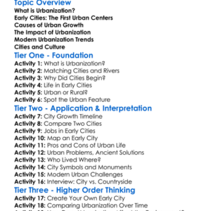Urbanization And Early Cities Worksheet Activity Booklet