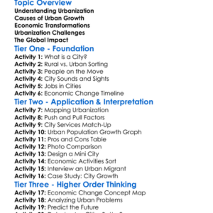 Urbanization And Economic Change Worksheet Activity Booklet