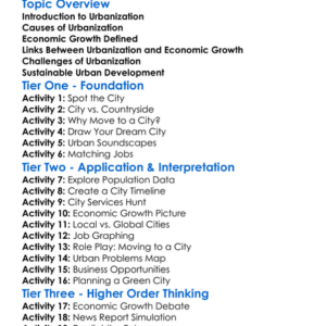 Urbanization And Economic Growth Worksheet Activity Booklet