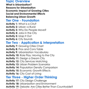 Urbanization And Economic Impact Worksheet Activity Booklet