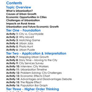 Urbanization And Its Economic Effects Worksheet Activity Booklet