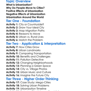 Urbanization And Its Effects Worksheet Activity Booklet