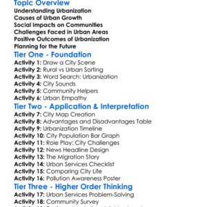 Urbanization And Its Social Impact Worksheet Activity Booklet