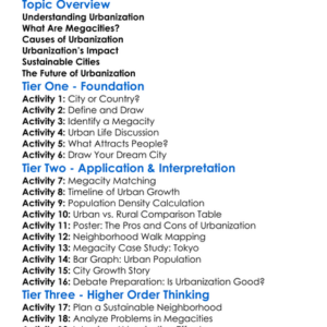 Urbanization And Megacities Worksheet Activity Booklet