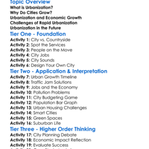 Urbanization And The Economy Worksheet Activity Booklet