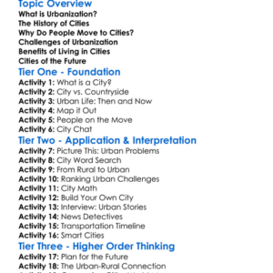 Urbanization And The Rise Of Cities Worksheet Activity Booklet