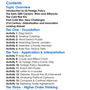 Us Foreign Policy In The 20Th And 21St Centuries Worksheet Activity Booklet