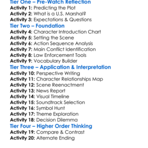 Us Marshals 1998 Worksheet Activity Booklet