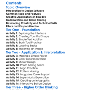 Use Of Design Software Eg Adobe Creative Suite Worksheet Activity Booklet