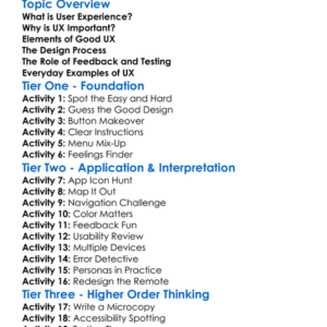 User Experience Basics Worksheet Activity Booklet
