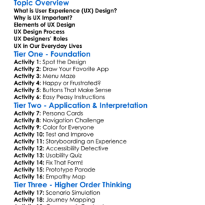 User Experience Ux Design Basics Worksheet Activity Booklet