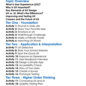 User Experience Ux Overview Worksheet Activity Booklet