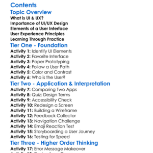 User Interface And User Experience Design Worksheet Activity Booklet