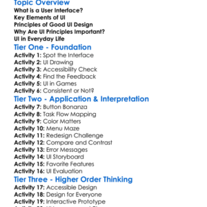 User Interface Ui Principles Worksheet Activity Booklet