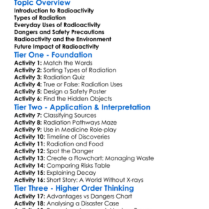 Uses And Dangers Of Radioactivity Worksheet Activity Booklet