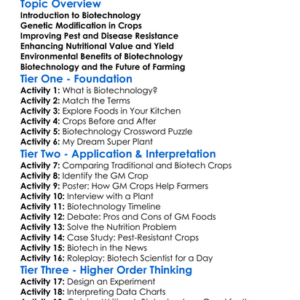 Uses Of Biotechnology In Agriculture Worksheet Activity Booklet