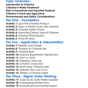Uses Of Chlorine Worksheet Activity Booklet