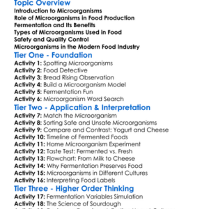 Uses Of Microorganisms In Food Worksheet Activity Booklet