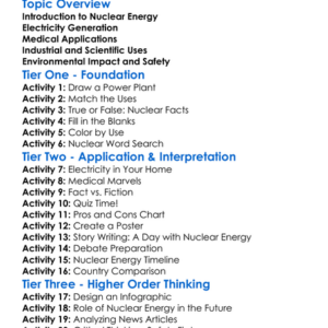 Uses Of Nuclear Energy Worksheet Activity Booklet