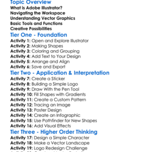 Using Adobe Illustrator Worksheet Activity Booklet