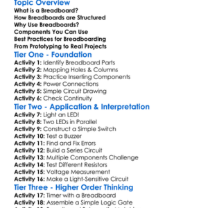 Using Breadboards Worksheet Activity Booklet