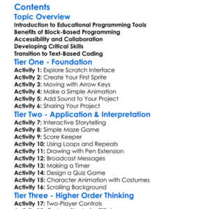 Using Educational Programming Tools Eg Scratch Worksheet Activity Booklet