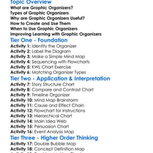 Using Graphic Organizers Worksheet Activity Booklet