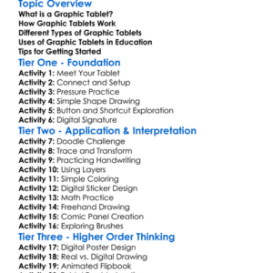 Using Graphic Tablets Worksheet Activity Booklet