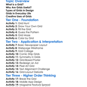 Using Grids In Design Worksheet Activity Booklet