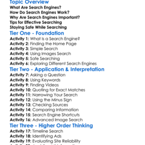 Using Search Engines Worksheet Activity Booklet